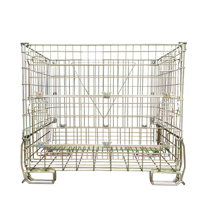Folding wire mesh container (for wine)